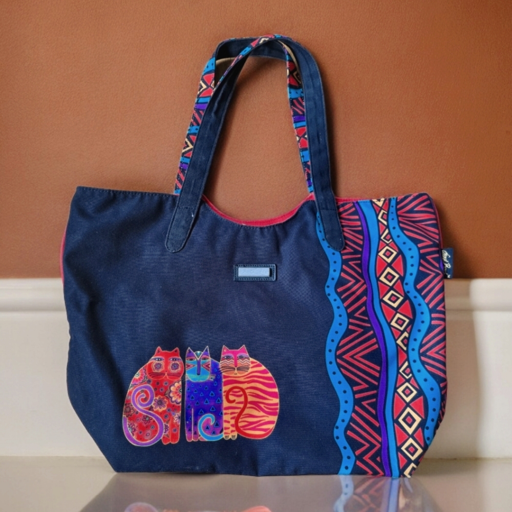 Laurel Burch Vintage Canvas Cat Bag 🐈🐾
